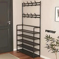 3-in-1 Entryway Organizer – Coat Rack, 5-Tier Shoe Shelf & 8 Hooks